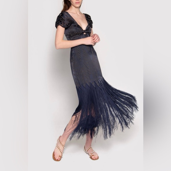 AZULU SUNNY ISLES DRESS DARK BLUE TIGER - Picture 2 of 7